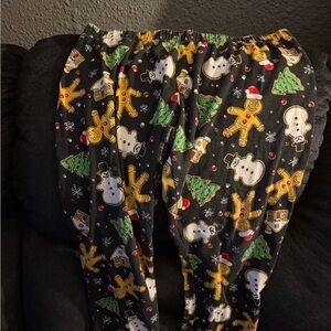 Festive Black Leggings with Holiday Print